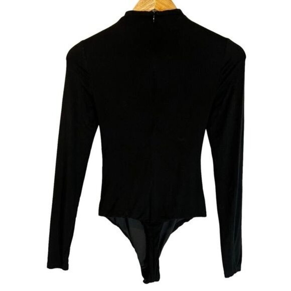 Lovers + Friends Black Electra Goth Bodysuit XS Quiet Luxury Balletcore - Picture 2 of 4